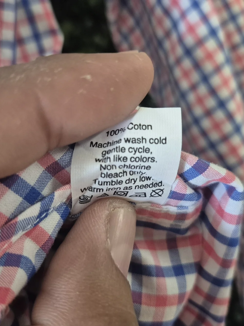 J. Crew Men's Pink and Blue Check Cotton Button-Down Shirt